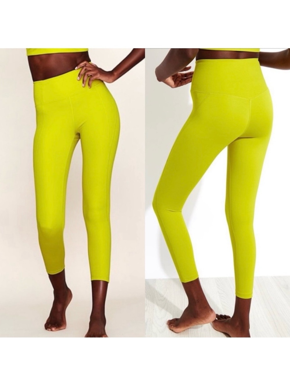 Girlfriend Collective High Rise Compressive Leggings: Chatreuse Yellow Green